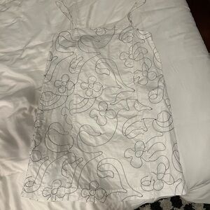 Madewell Goldie Mini Dress White Embroidered